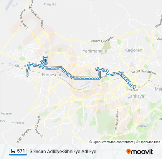 571 Bus Line Map