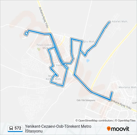 572 Bus Line Map