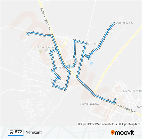 572 Bus Line Map