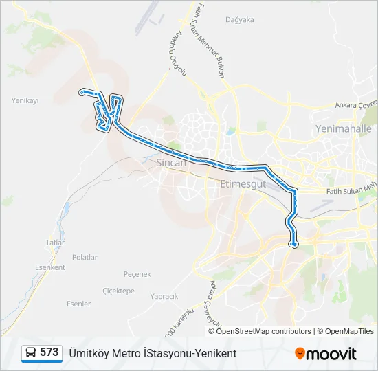 573 Bus Line Map