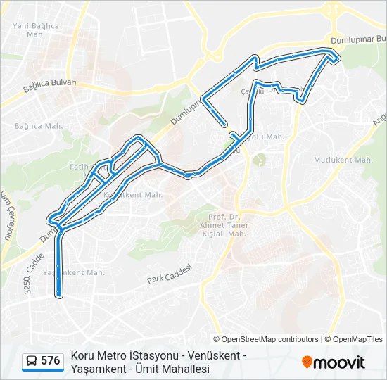 576 Bus Line Map