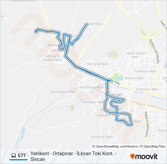 577 Bus Line Map