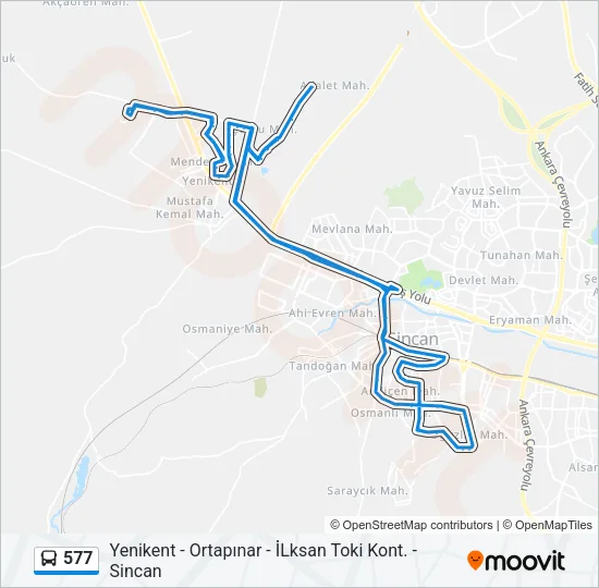 577 Bus Line Map