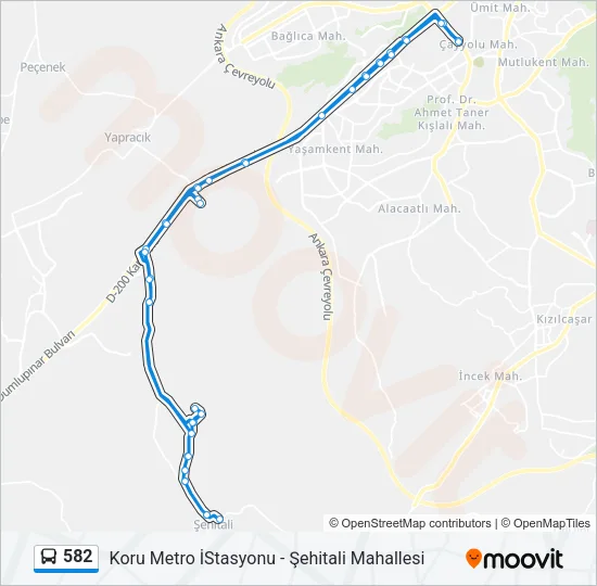 582 Bus Line Map