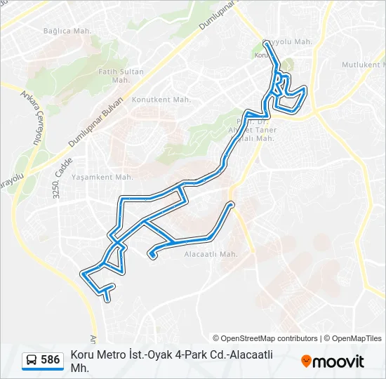 586 Bus Line Map