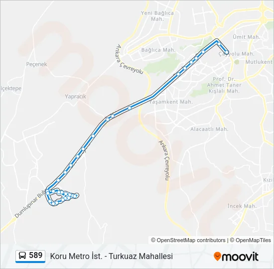 589 Bus Line Map