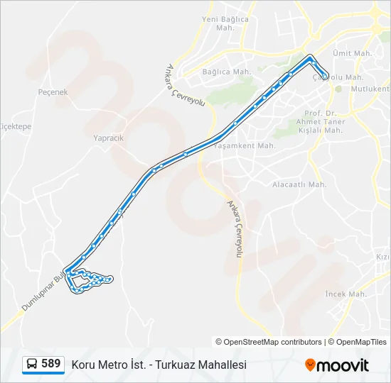 589 Bus Line Map