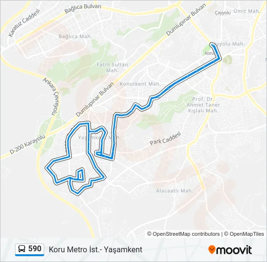 590 Bus Line Map