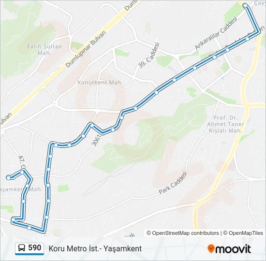 590 Bus Line Map