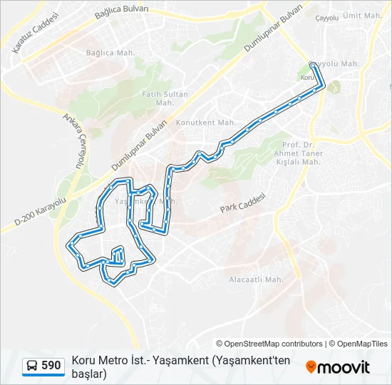 590 Bus Line Map