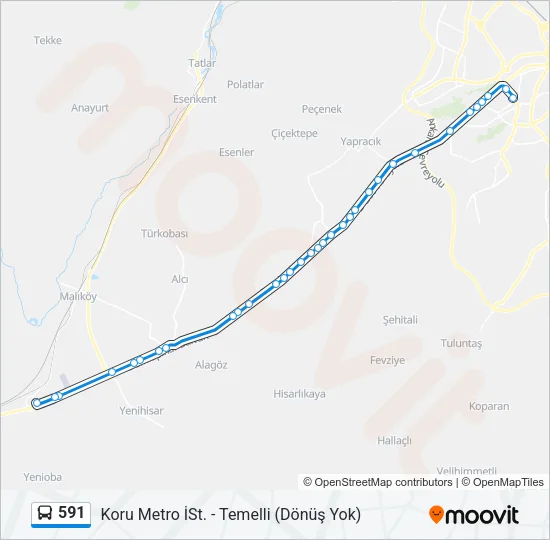 591 Bus Line Map