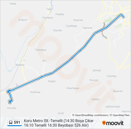 591 Bus Line Map
