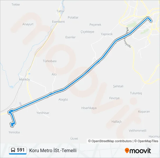591 Bus Line Map