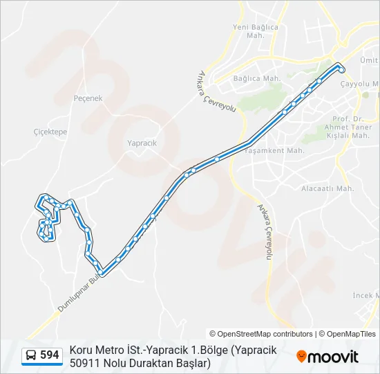 594 Bus Line Map