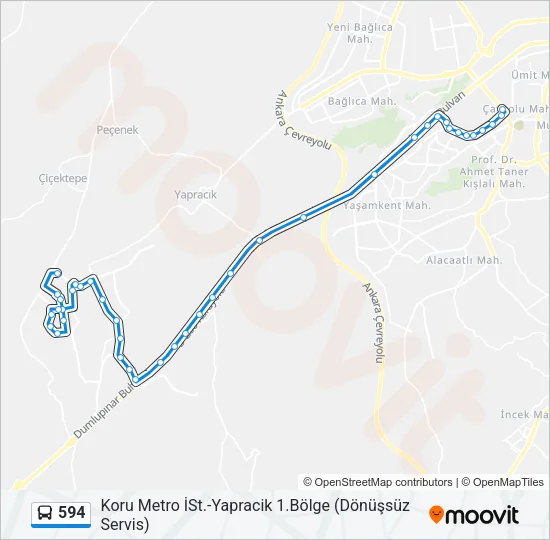 594 Bus Line Map
