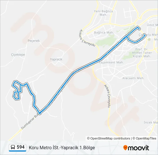 594 Bus Line Map