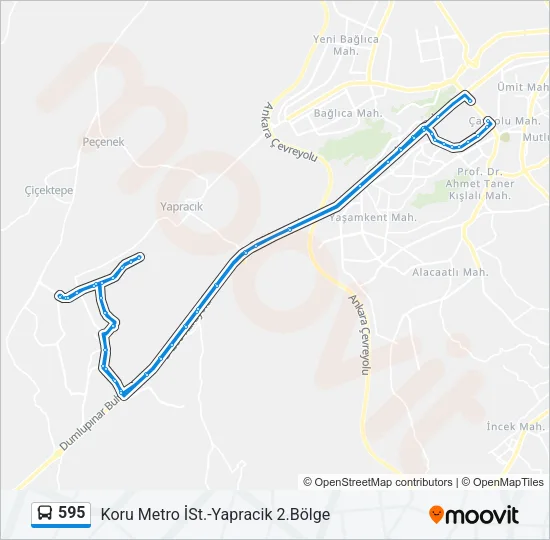595 Bus Line Map