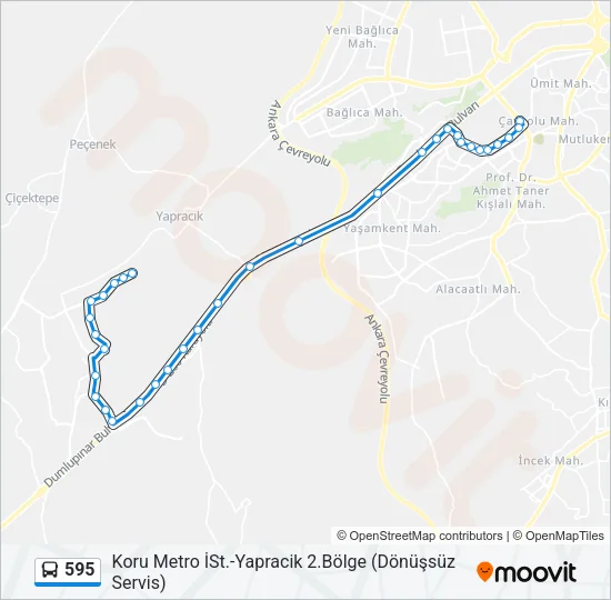 595 Bus Line Map