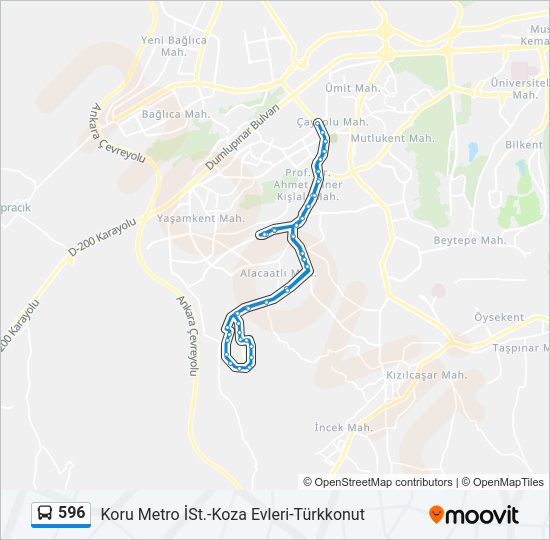 596 Bus Line Map