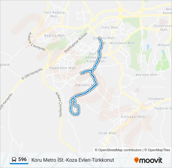 596 Bus Line Map