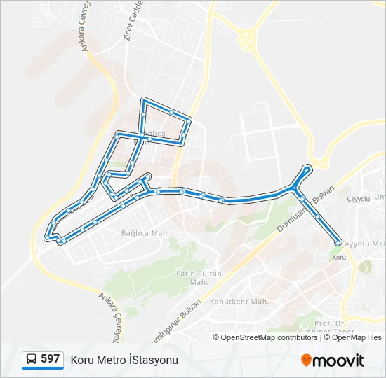 597 Bus Line Map