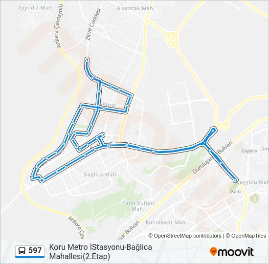 597 Bus Line Map