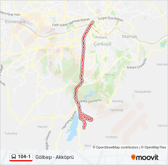 104-1 Bus Line Map