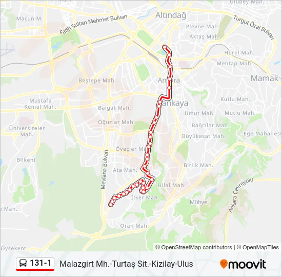 131-1 Bus Line Map
