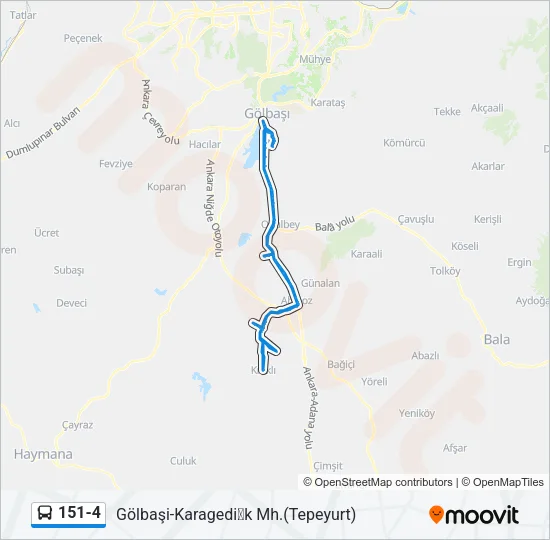 151-4 Bus Line Map