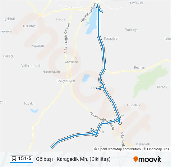151-5 Bus Line Map