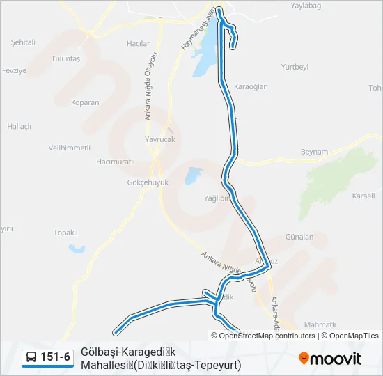151-6 Bus Line Map