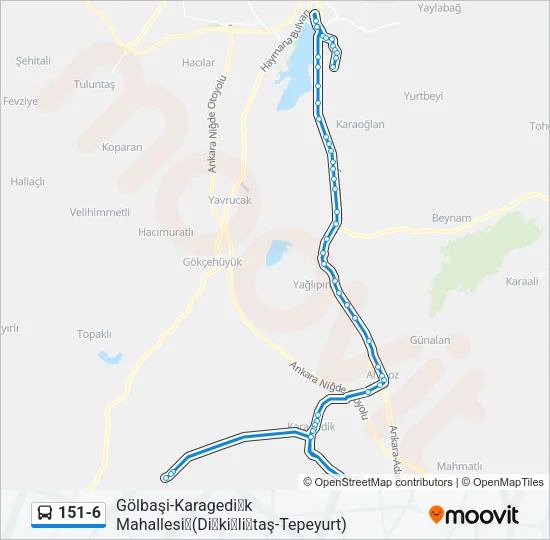 151-6 Bus Line Map