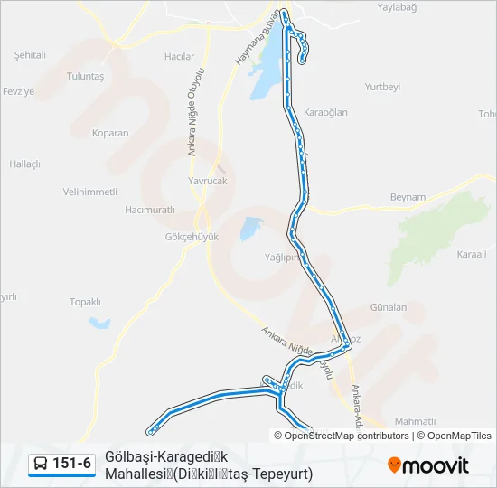 151-6 Bus Line Map