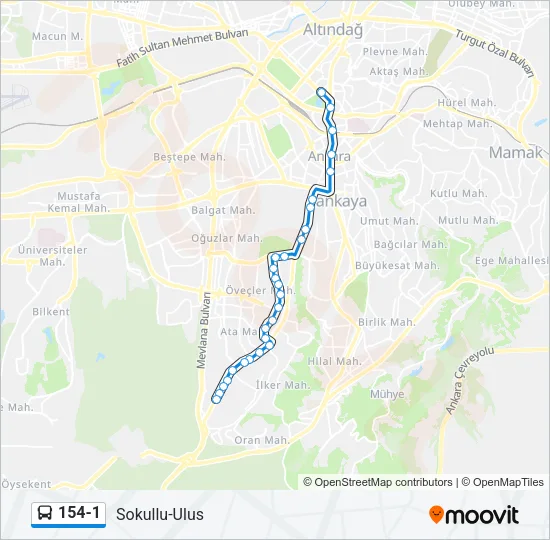 154-1 Bus Line Map
