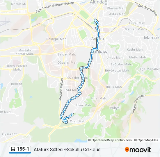 155-1 Bus Line Map
