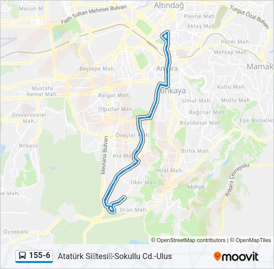155-6 Bus Line Map