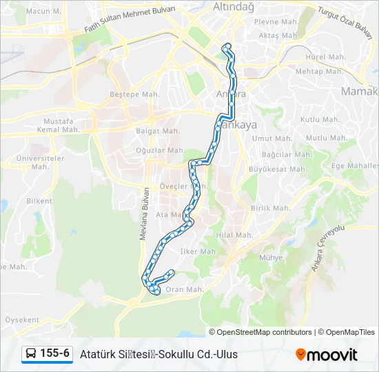 155-6 Bus Line Map