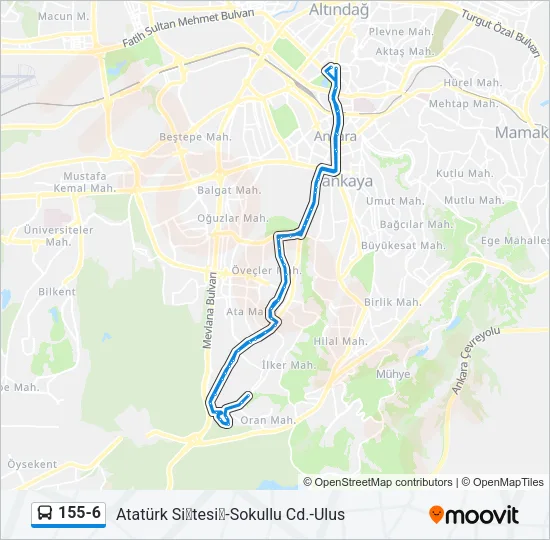 155-6 Bus Line Map