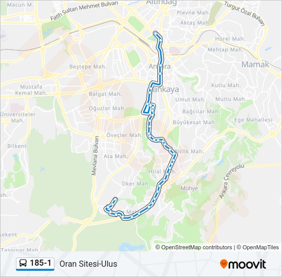 185-1 Bus Line Map