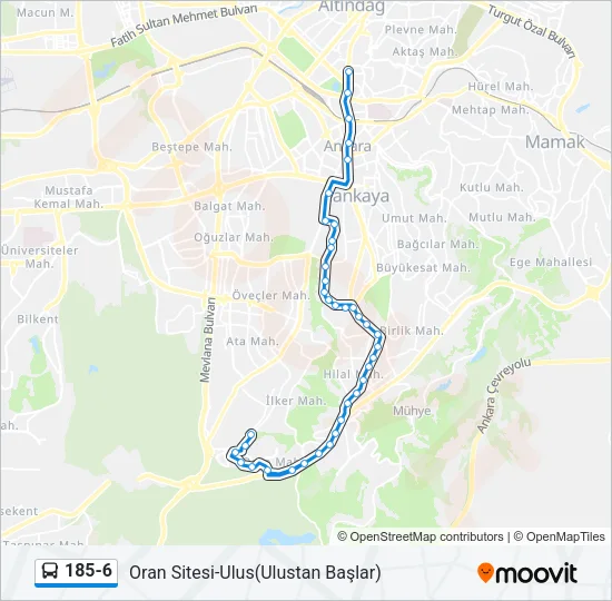 185-6 Bus Line Map