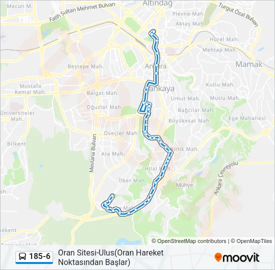 185-6 Bus Line Map