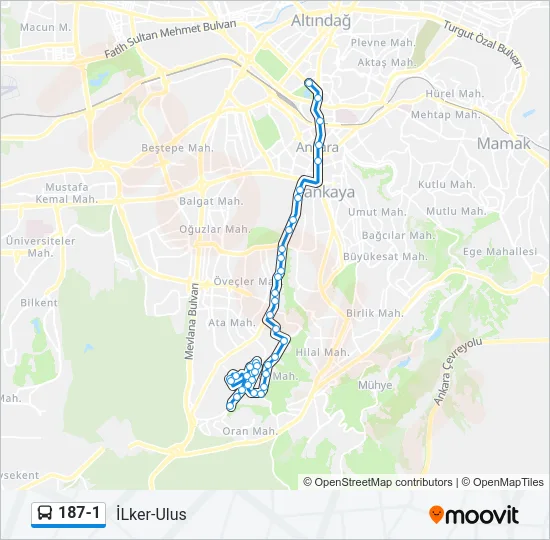 187-1 Bus Line Map