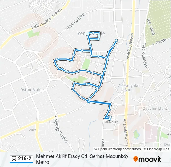 216-2 Bus Line Map