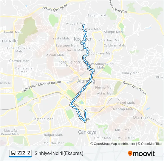 222-2 Bus Line Map
