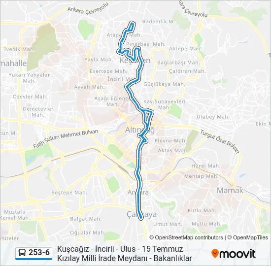253-6 Bus Line Map
