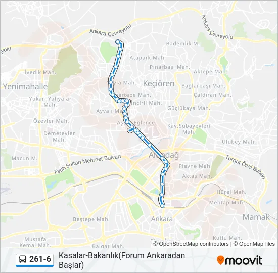 261-6 Bus Line Map