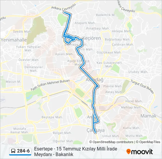 284-6 Bus Line Map