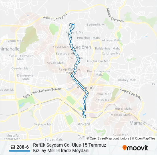 288-6 Bus Line Map