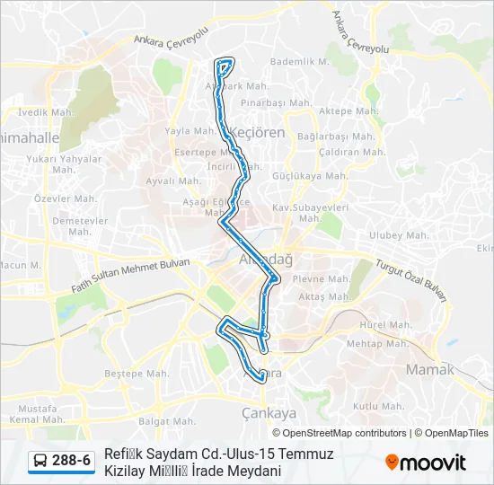 288-6 Bus Line Map