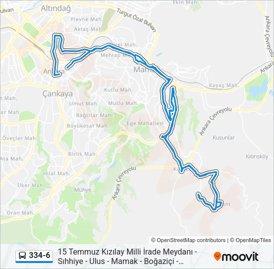 334-6 Bus Line Map
